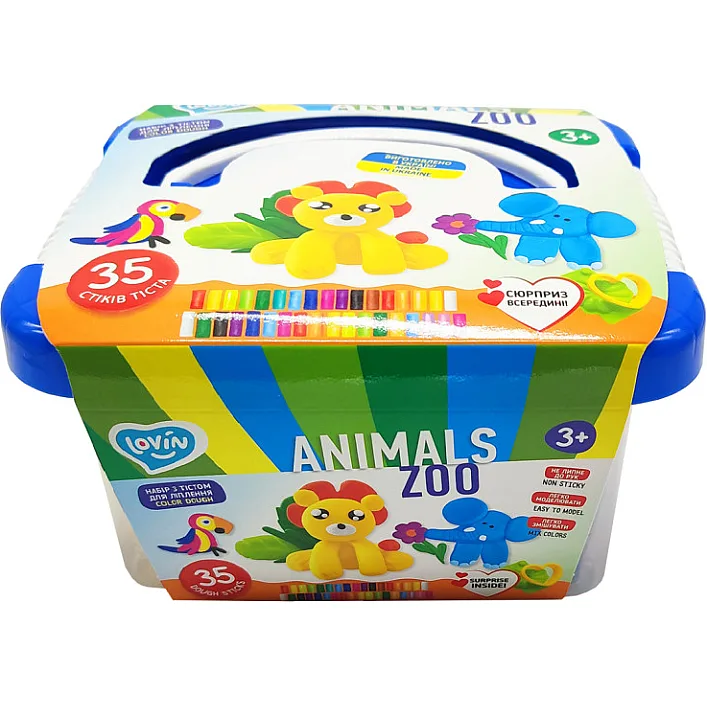 Набор для лепки с тестом "Zoo animals box" Lovin 41221