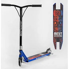 Самокат трюковый Best Scooter 50352 (1) HIC-система, ПЕГИ, алюминиевый диск и дека, колёса PU d-110мм, ширина руля-52см, высота - 83см, в коробке