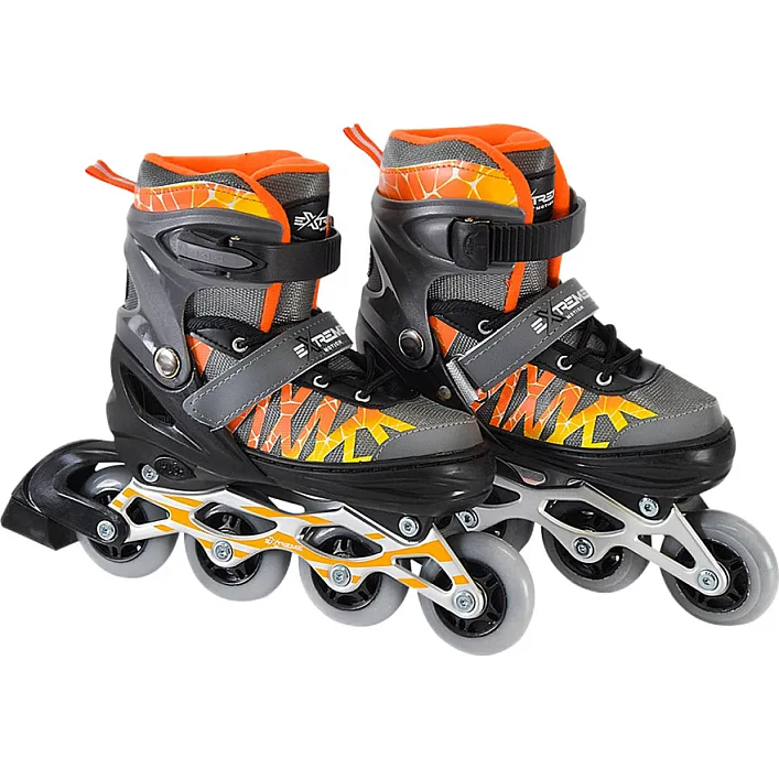 Детские ролики Extreme Motion RL2436 светящиеся колеса, серый, S (30-33)