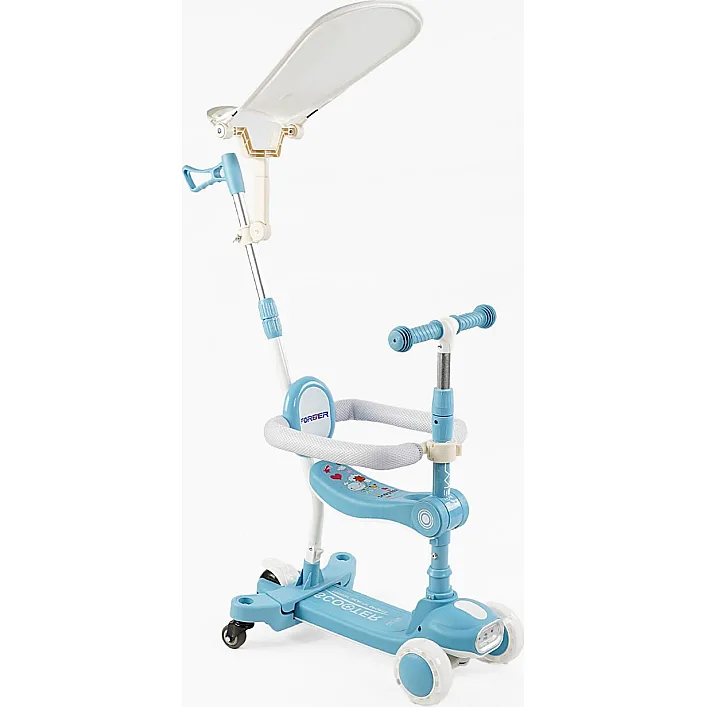 Самокат 5в1 "Skyper" BT-41722(8) колеса PU125х40мм со светом, укр озвучивание и подсветка платформы,с ДОП. КОЛЕСАМИ, защитный бампер, в коробке