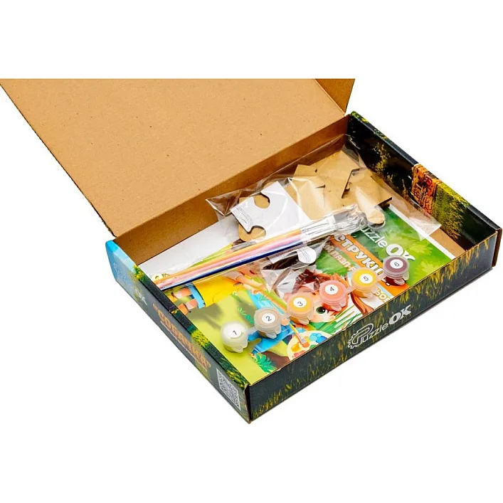 Деревянный пазл-раскраска "Собачка" А5 Puz-22940 PuzzleOK (Дер9880)