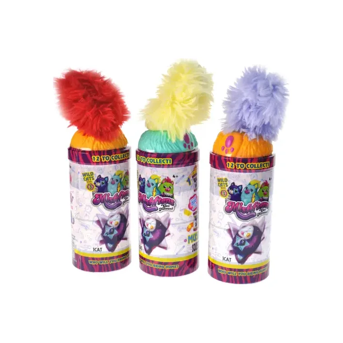 Мягкая игрушка C2372 котики, сенсор, англ. музыка, звуки в колбе 6 шт бокс дисплей (Мяк7223)