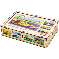 Деревянный пазл 4 в 1 "Транспорт" 15 элем. в рисунке PuzzleOK (Дер6458)