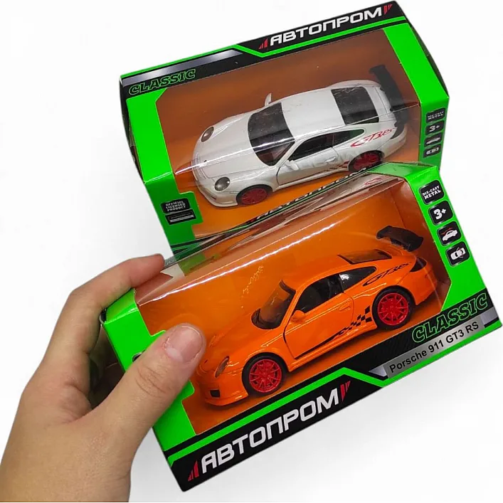 Машинка металева "АВТОПРОМ. Porsche 911 GT3 RS" (ПОМАРАНЧЕВИЙ)