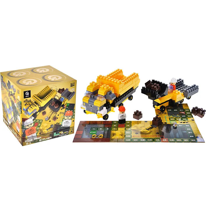 Конструктор "Block&Steps: Мегастроитель" + ходилка и мемори игра 3в1, 125дет. QB300-204 qbee (Кон3284)