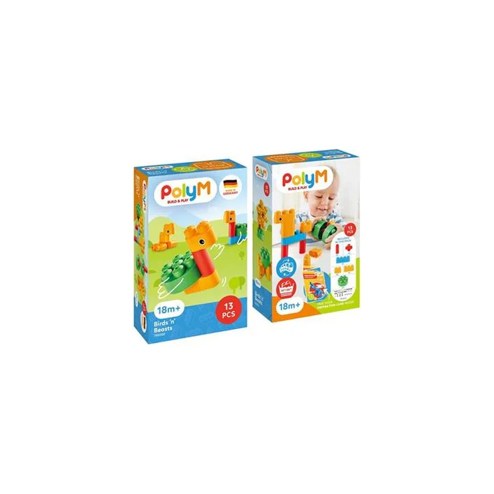 Конструктор PolyM Птицы и зверята 13 деталей (760002)