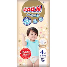 Подгузники Goo.N Premium Soft для детей (размер 4(L), 9-14 кг, 52 шт.)