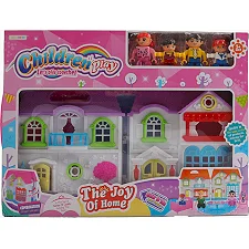 Дом 8166-4 A (36/2) фигурки, стол и стульчики, размер дома 17 х 19.5 см, в коробке