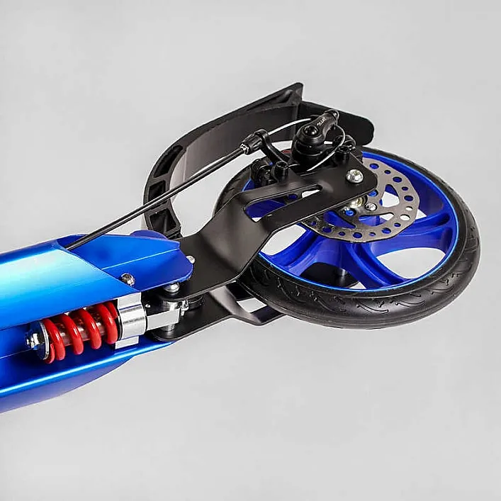 Самокат алюминиевый Best Scooter BS-72725 (4) "Factor", ручной дисковый тормоз, диаметр PU колес - 200мм, 2 амортизатора, подстаканник, в коробке
