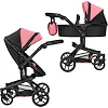 Коляска для куклы CARRELLO FORTUNA 9695 PEACH PINK с сумкой, металлическая, коробка 54,5*14,5*38,5 (Дев7842)