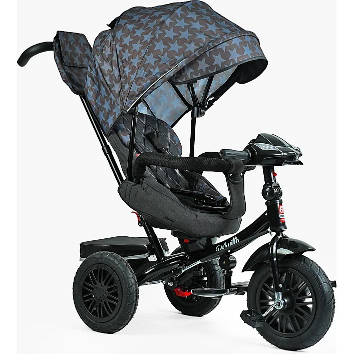 Велосипед 3-х цв. 8066 / 107-10 BestTrike "Perfetto" (1) поворотное сиденье, колеса резиновые надувные, корзина, фара музыкальная, USB, Bluetooth, в коробке