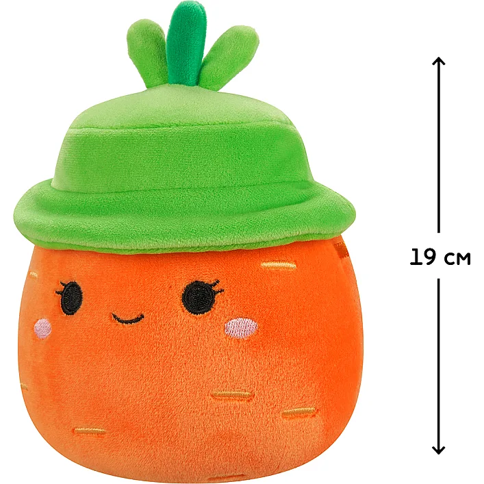 М'яка іграшка SQUISHMALLOWS - МОРКВИНКА КАРОЛІНА В КАПЕЛЮСІ (19 cm)