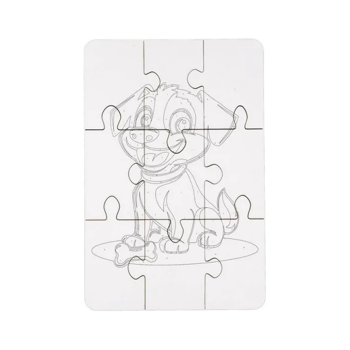 Деревянный пазл-раскраска "Собачка" А5 Puz-22940 PuzzleOK (Дер9880)