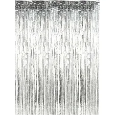 Фольгированная шторка серебряная 1*2м 03572 (Дер1383)