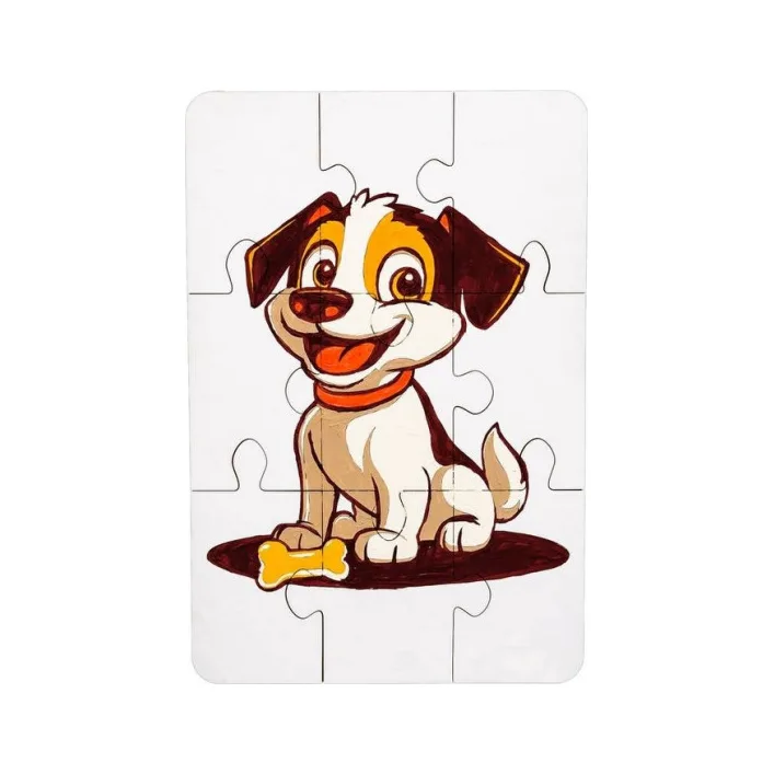 Деревянный пазл-раскраска "Собачка" А5 Puz-22940 PuzzleOK (Дер9880)