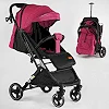 Тележка прогулочная детская "JOY" Comfort L-20115 (1) цвет Розовая, рама сталь с алюминием, футкавер, подстаканник, телескопическая ручка