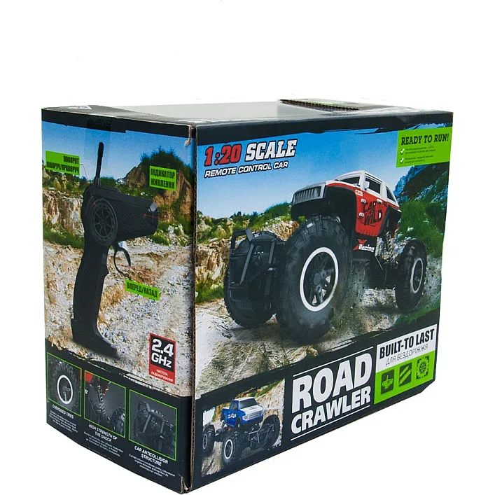 Автомобиль OFF-ROAD CRAWLER на р/к - CAR VS WILD (красный, акум. 3,6V, металл. корпус, 1:20) (Маш0517)