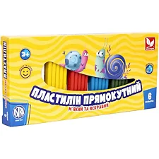ПЛАСТИЛИН Школьник прямоугольный 6 цветов 303116001-UA (Кнц8343)