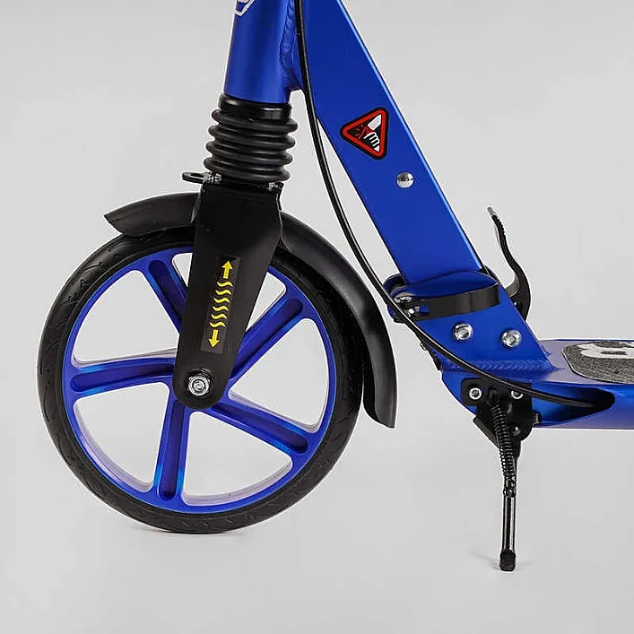 Самокат алюминиевый Best Scooter BS-72725 (4) "Factor", ручной дисковый тормоз, диаметр PU колес - 200мм, 2 амортизатора, подстаканник, в коробке