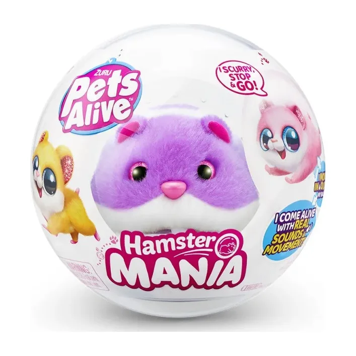 Мягкая интерактивная игрушка, PETS ALIVE S1 &ndash; "Забавный хомячок" (фиолетовый) 9543-3 (Мяг5433)