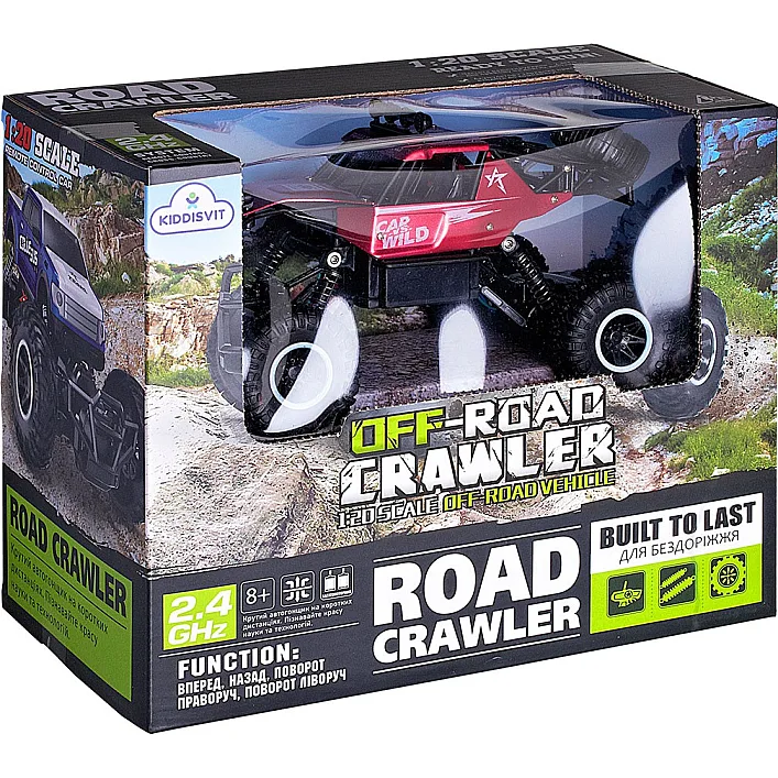 Автомобиль OFF-ROAD CRAWLER на р/к - CAR VS WILD (красный, акум. 3,6V, металл. корпус, 1:20) (Маш0517)