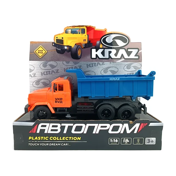 Строительная техника Автопром КРАЗ, KR-2202-10C, на батарейках, свет, звук, в коробке р. 32,5*19*12см (Маш2210)