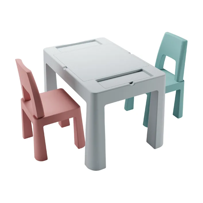 Комплект Multifun Teggi 1+2 (столик та кріселка) сірий/рожевий/бірюзовий TI-011-174 TEGA
