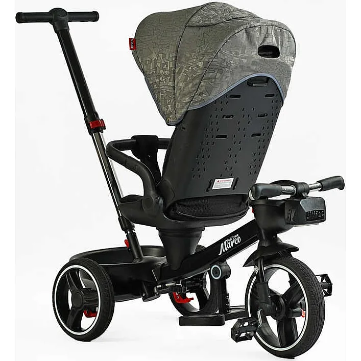Велосипед 9155 / 318-82 BestTrike "Marco" (1) поворотное сиденье, складной руль, колеса с прорезиненным PU, корзина, телескопическая ручка, фара музыкальная