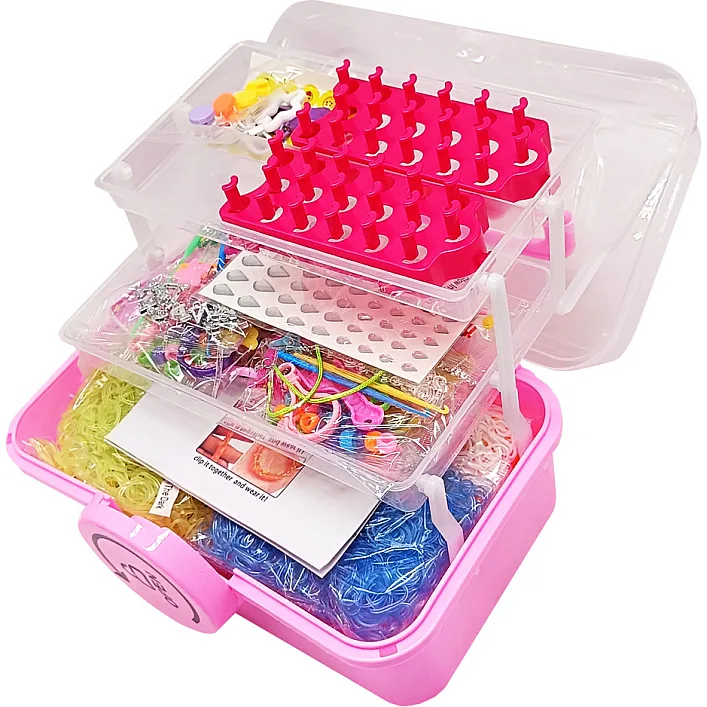 Детский набор для плетения браслетов "Loom" 16202(Pink) в чемодане