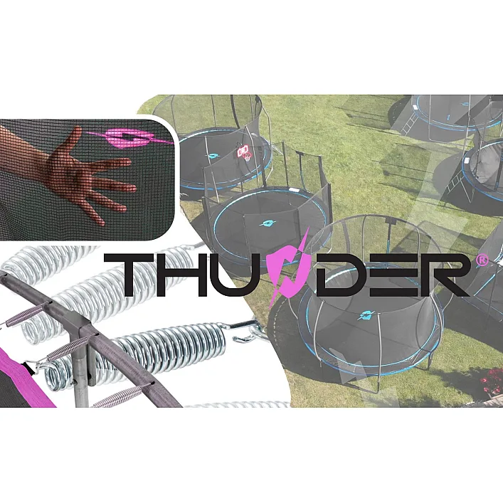 Батут THUNDER OUTSIDE PRO с наружной сеткой 12 футов 366 см черно-розовый