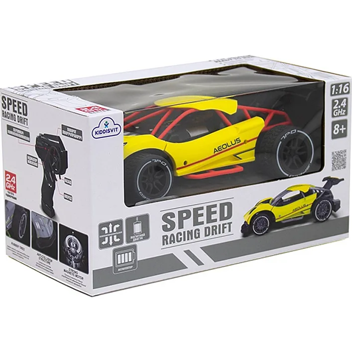 Автомобиль Speed racing drift на р/у – Aeolus (желтый, 1:16)