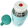 Термос-поильник с силиконовой трубочкой MGZ-0318(Turquoise) чашкой, в чехле с ремешком, 550 мл