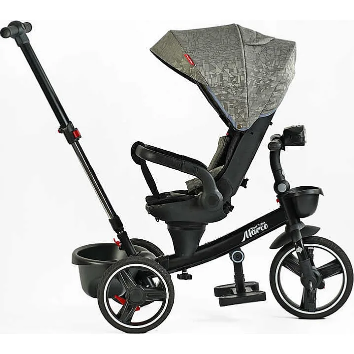 Велосипед 9155 / 318-82 BestTrike "Marco" (1) поворотное сиденье, складной руль, колеса с прорезиненным PU, корзина, телескопическая ручка, фара музыкальная