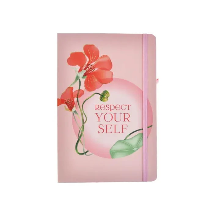 Блокнот на резинке А5 13.6×20.8 cm, 80 л., твердый переплет Цветы 761322ML (Кнц6244)