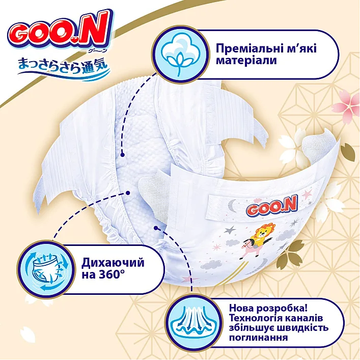 Подгузники Goo.N Premium Soft для детей (размер 4(L), 9-14 кг, 52 шт.)