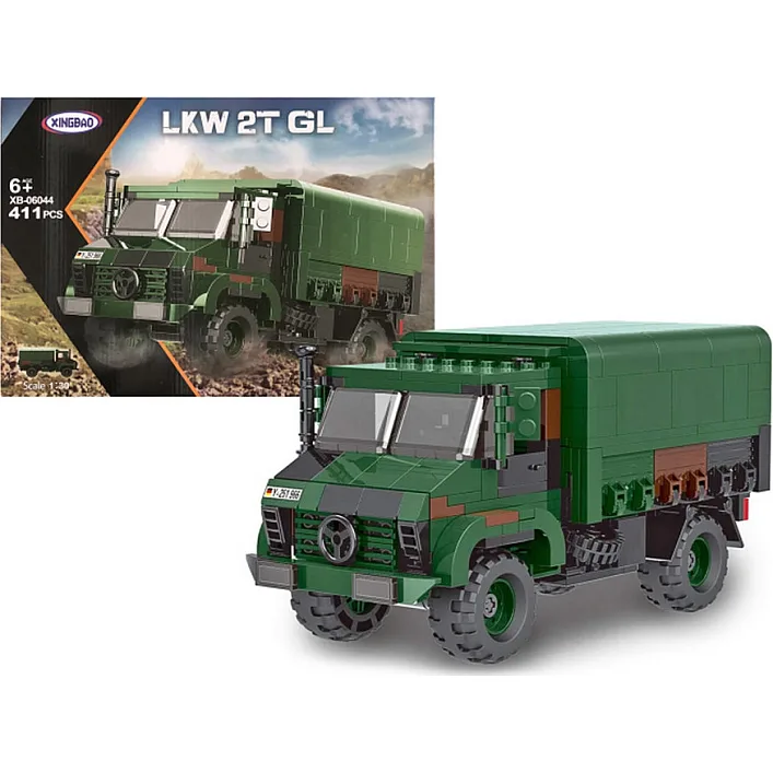 Конструктор "Военный грузовик" 411дет XB-06044 (Р) р.45*7*33см (Кон9862)