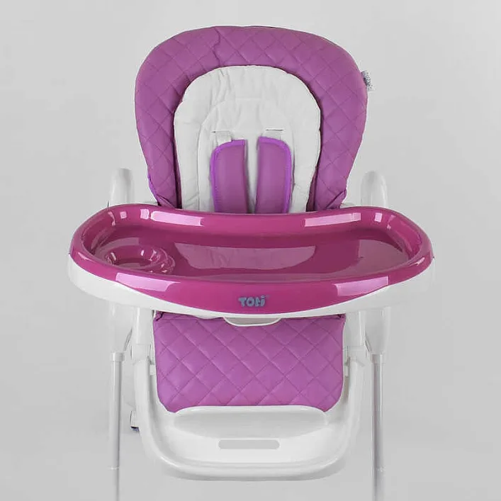 Стульчик для кормления Toti W-62005 (1) мягкий PU, мягкий вкладыш, 4 колеса, съемный столик, в коробке
