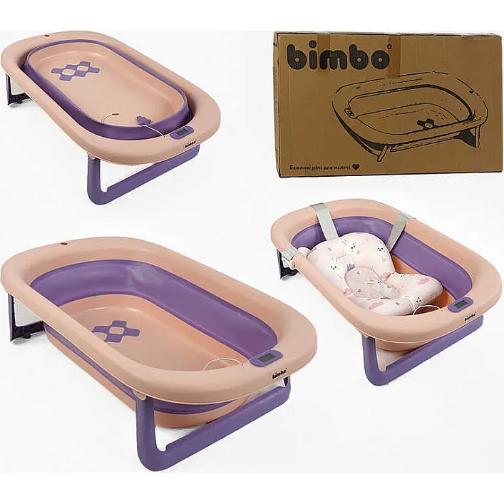 Ванна BM-30011 (1) "Bimbo", 79х47х21 см, раскладная, клапан слива, раскладные ножки, электронный датчик температуры, матрас, в коробке