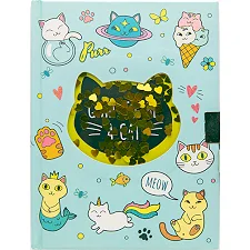Блокнот на замочке с ручкой Котики W361961-A 19x20x25см, 70g, 56 л (Кнц5324)
