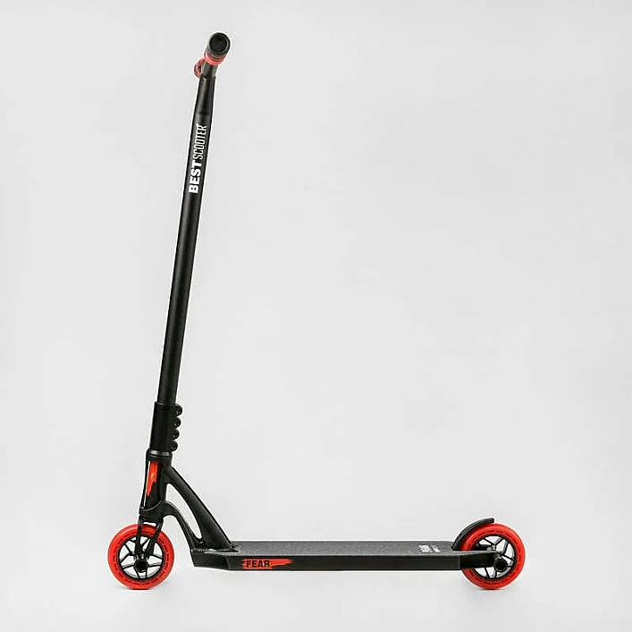 Самокат трюковый МТ-50599 Best Scooter (4) "FEAR" SCS-система, ПЕГИ, алюминиевый диск и дека, колёса PU, d=115мм, ширина руля 58 см