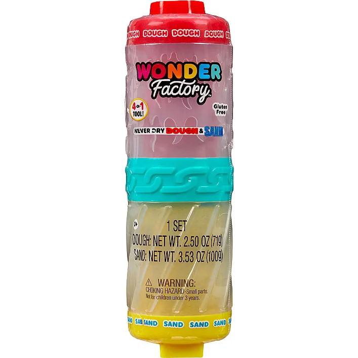 Набір для ліплення 2-В-1 WONDER FACTORY – ЯСКРАВИЙ СТАРТ: МАСА ДЛЯ ЛІПЛЕННЯ І ПІСОК (в ас., в дисп)