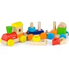 Деревянный поезд Viga Toys Цветные кубики (51610)