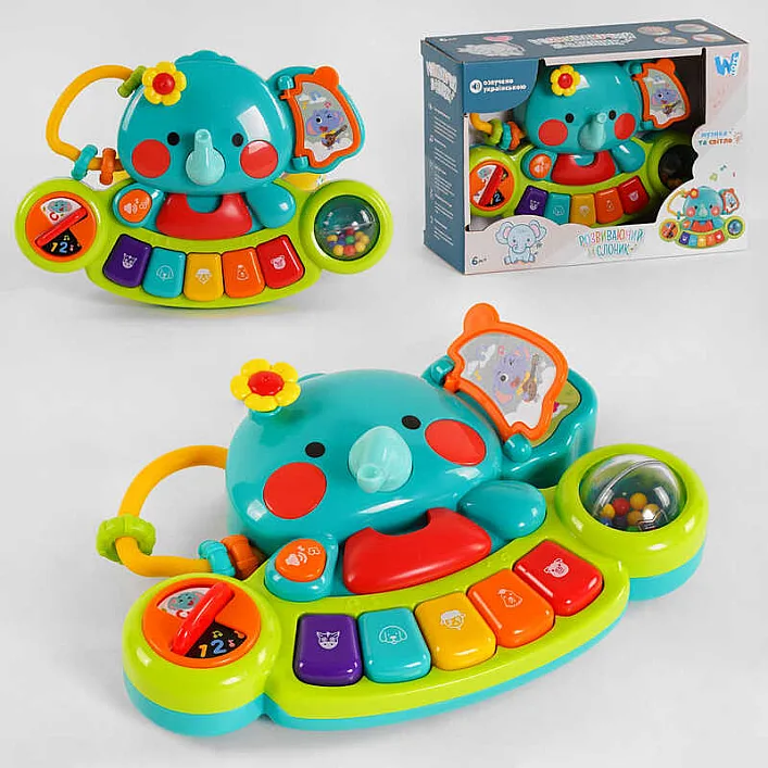 Музыкальное пианино 48183 (24) "WToys", ОСВУЧЕНИЕ УКРАИНСКИМ ЯЗЫКОМ, песни, стишки о животных, световые эффекты, в коробке