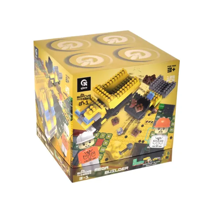 Конструктор "Block&Steps: Мегастроитель" + ходилка и мемори игра 3в1, 125дет. QB300-204 qbee (Кон3284)