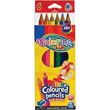 Карандаши цветные треугольные JUMBO 17,5 см 6 цв., чинка COLORINO (Кнц5516)