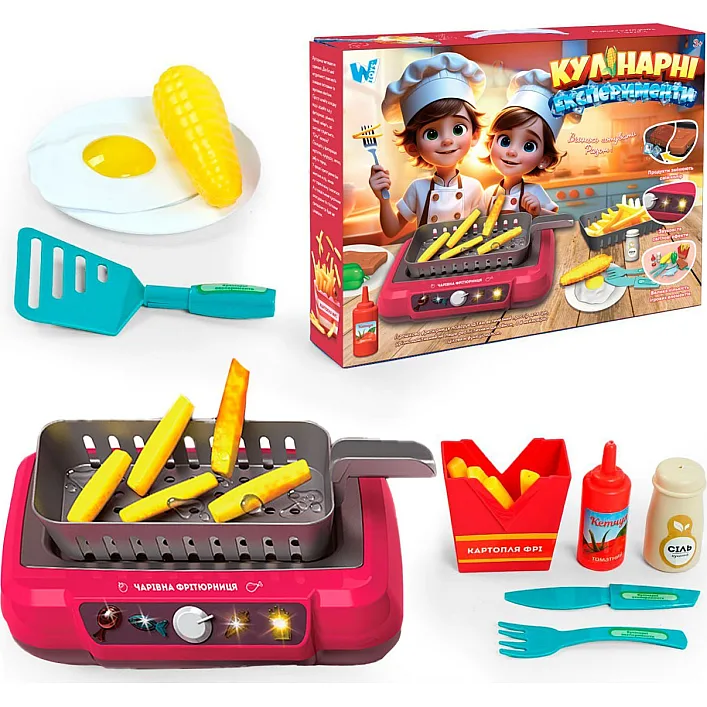Кулинарные эксперименты 24299 (18) "WToys", подсветка, звуковые эффекты, 13 аксессуаров, продукты меняют цвет, кухонная утварь, в коробке