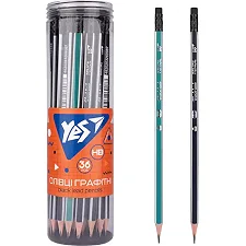 Карандаш YES ч/гр. треуголь. из ласт. в пл. тубы "Stripes", 280593 36 шт/уп (КНЦ6598)