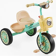 Велосипед 3-х колесный BS-33461 "Best Trike" (1) колеса EVA переднее 12', заднее 10', стальная рама, УКР. ВЗУЧИВАНИЕ, свет, 2 корзины, в коробке