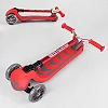 Самокат триколісний Y-00325 (4) Best Scooter, ЧЕРВОНИЙ, складне алюмінієве кермо, 4 колеса PU зі світлом, d = 12 см