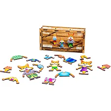 Деревянная одевалка "Лисички" 21 элм. Puz-42121 г. 18*9*4.5 см PuzzleOk (Дер2277)